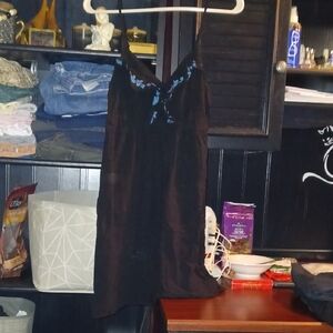 Mossimo Supply Co. Black Mini Dress with Blue Details